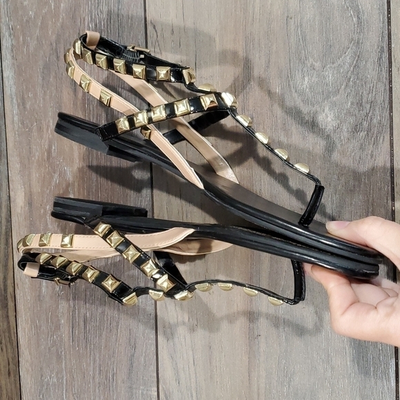 BCBGENERATION Glorina-X Square Studded strappy Sandals shoes flats sz 9.5 - Picture 4 of 10